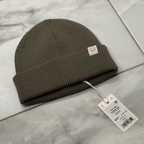 🆕 Marine Layer Fisherman Cotton Beanie in Vetiver – Soft, Ribbed Knit Winter Hat - Picture 4 of 7